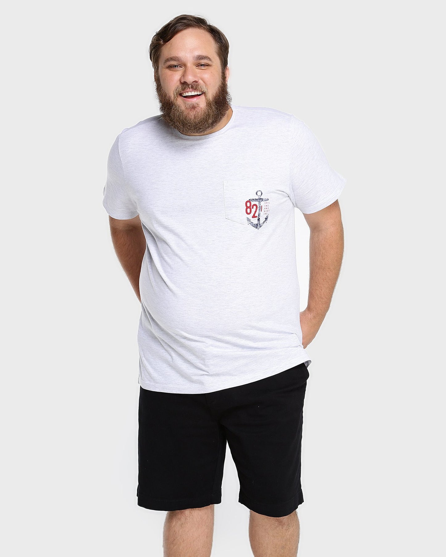 Plus Size T-Shirt with Pocket - Light Heather Gray