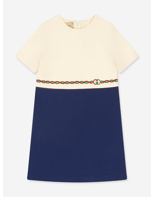 Girls' Embroidered Logo Dress