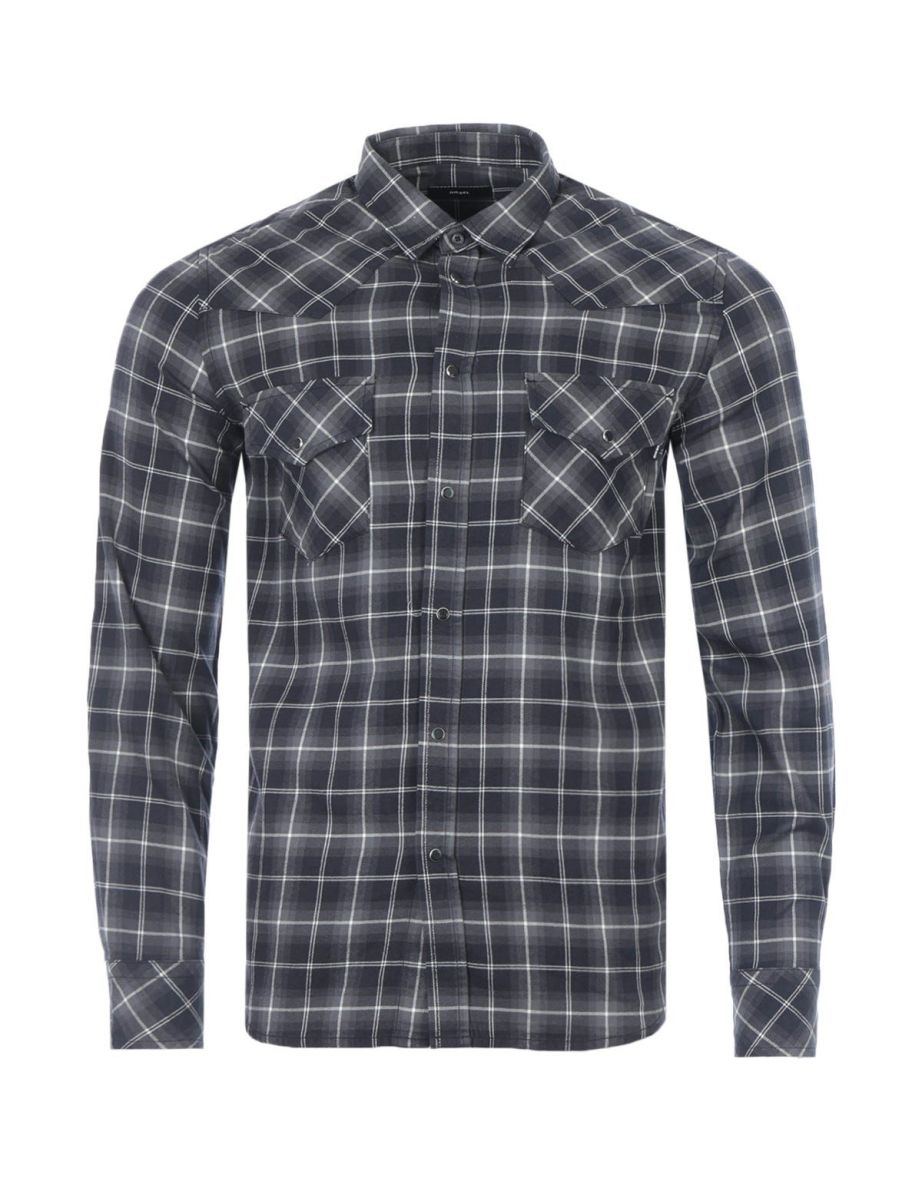 Camisa de cuadros gris Diesel SEast Western para hombre