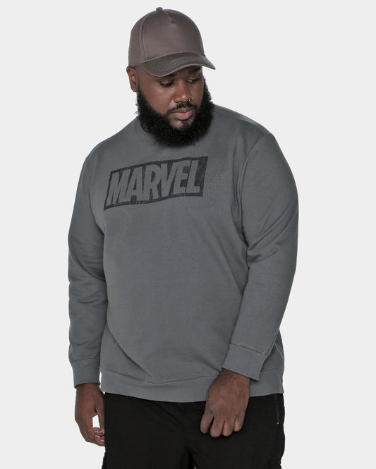 Felpa Marvel a maniche lunghe Plus Size Uomo - Grigio