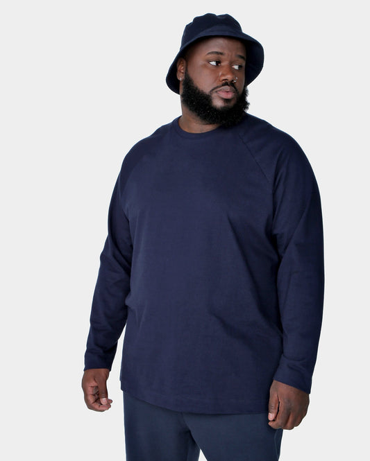 Men's Plus Size Long Sleeve Navy Blue Knit Shirt by Allman for Riachuelo
