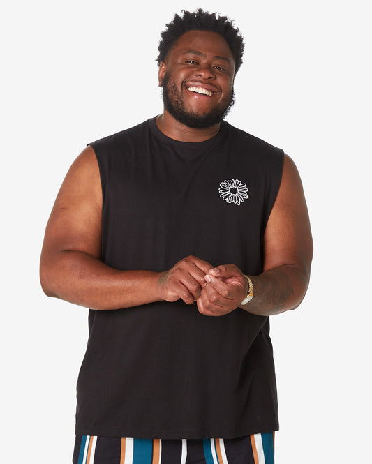 Canotta nera floreale Plus Size da uomo - Allman By Riachuelo