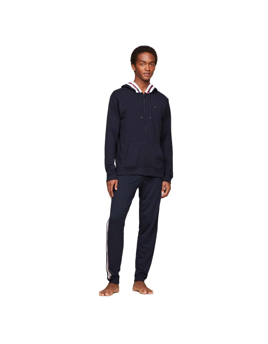 Pantaloni da allenamento Tommy Hilfiger blu da uomo con logo ripetuto