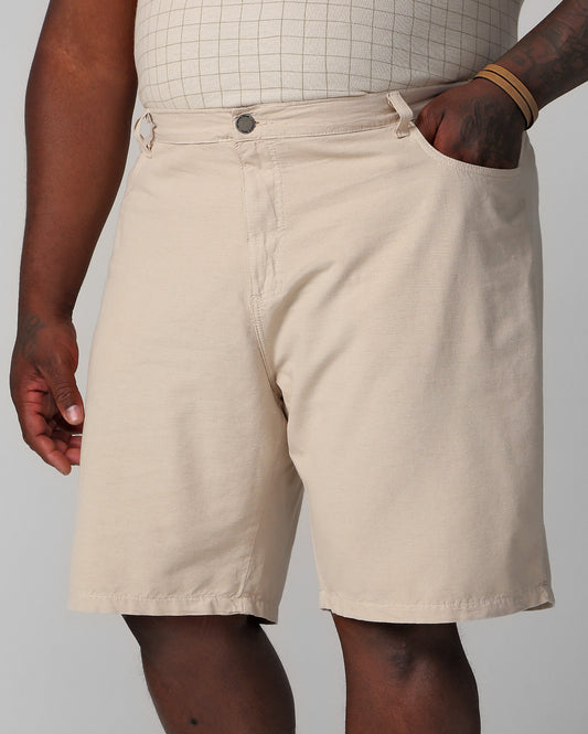 Shorts masculinos plus size retos bege da Allman para Riachuelo