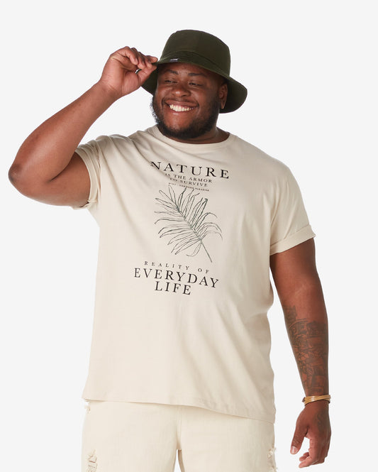Men's Plus Size Short Sleeve Nature Khaki T-Shirt by Allman for Riachuelo