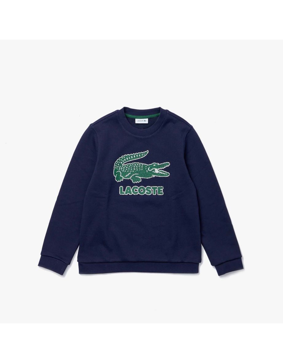 Boys' Lacoste Crocodile Print Crewneck Sweatshirt