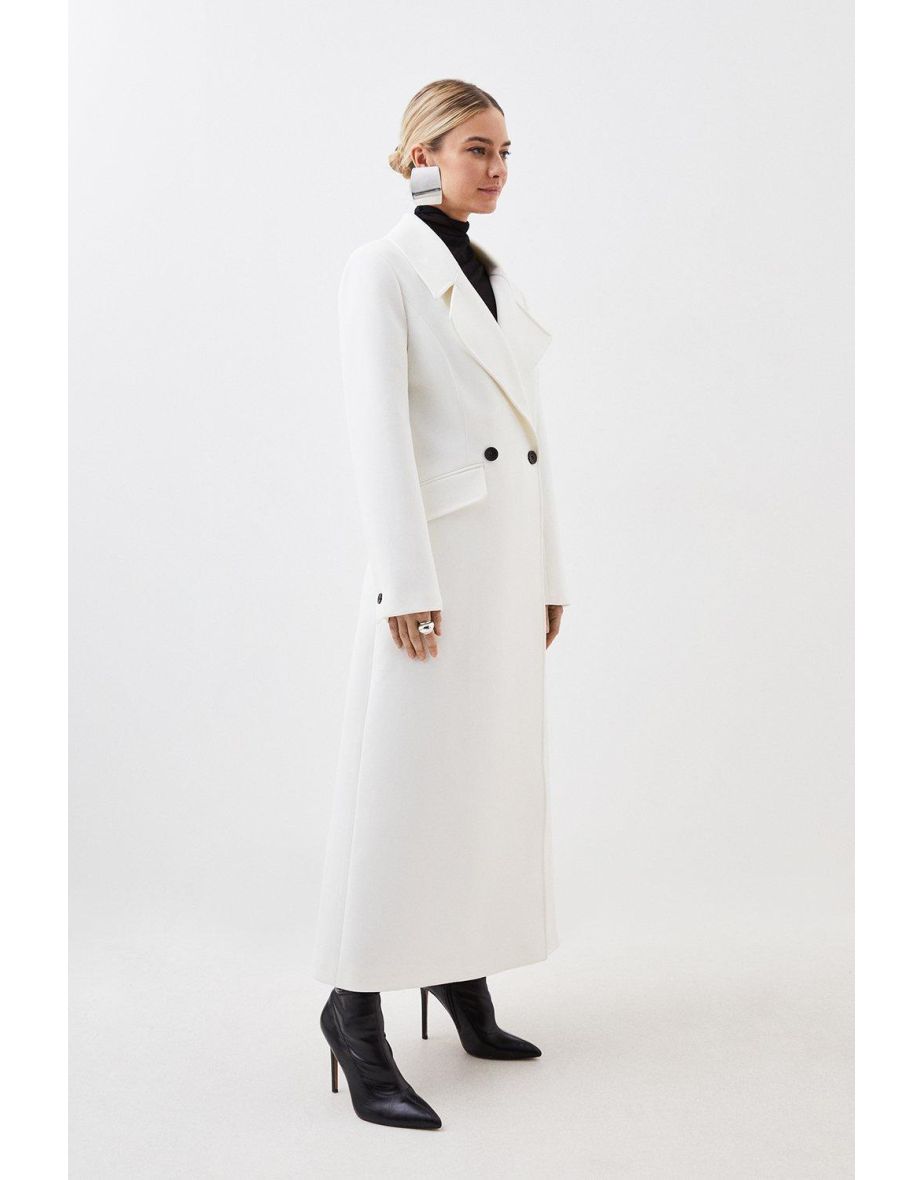 Maxi cappotto Petite Compact Stretch doppiopetto con gonna intera