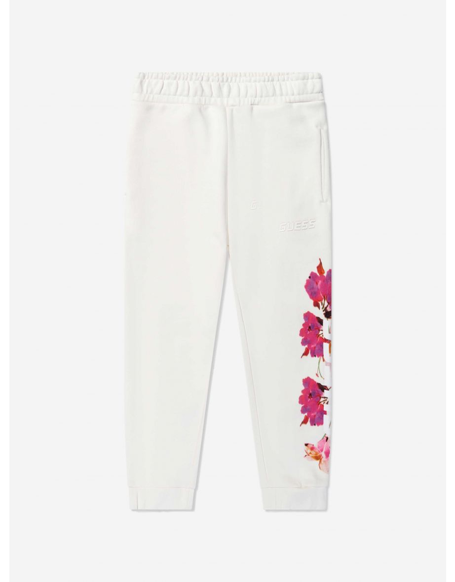 Joggers bianchi floreali per ragazze