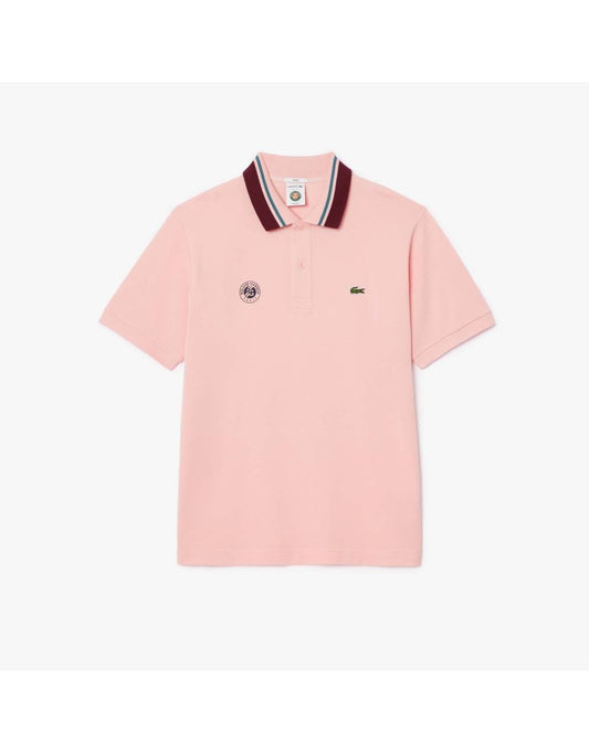 Camisa polo masculina Lacoste Sport Roland-Garros Edition Umpire em rosa