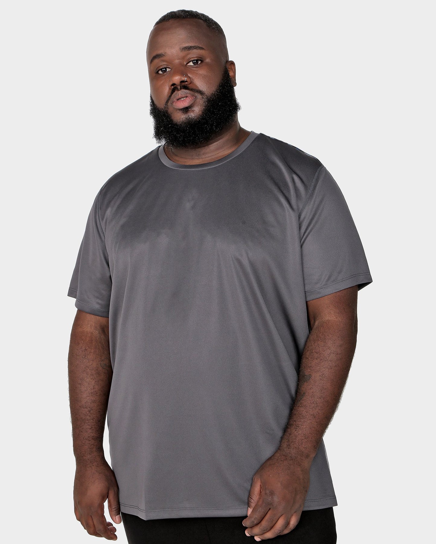 Camiseta masculina plus size de manga curta cinza - Body Work by Riachuelo