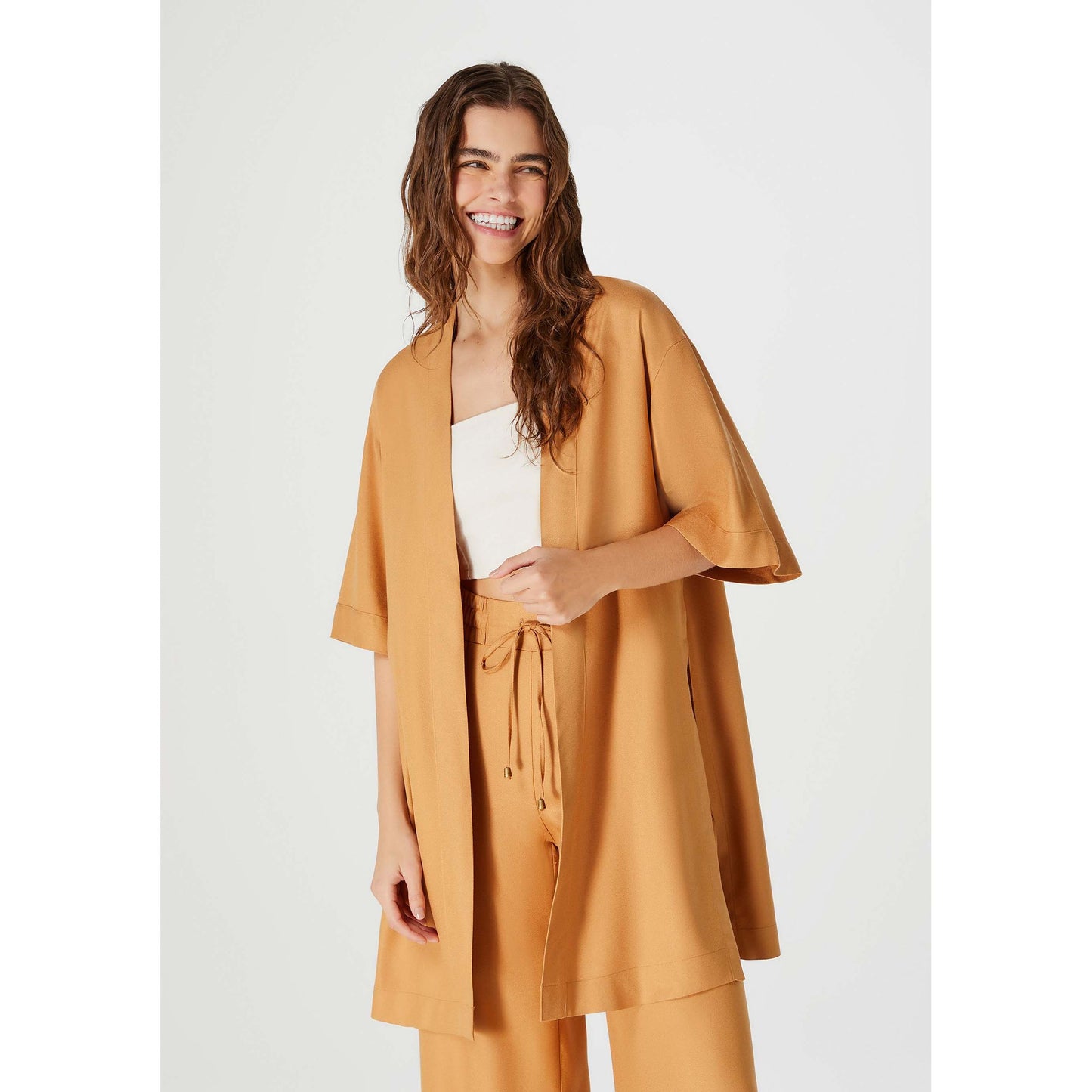 Kimono de hombre con mangas 7/8 en viscosa