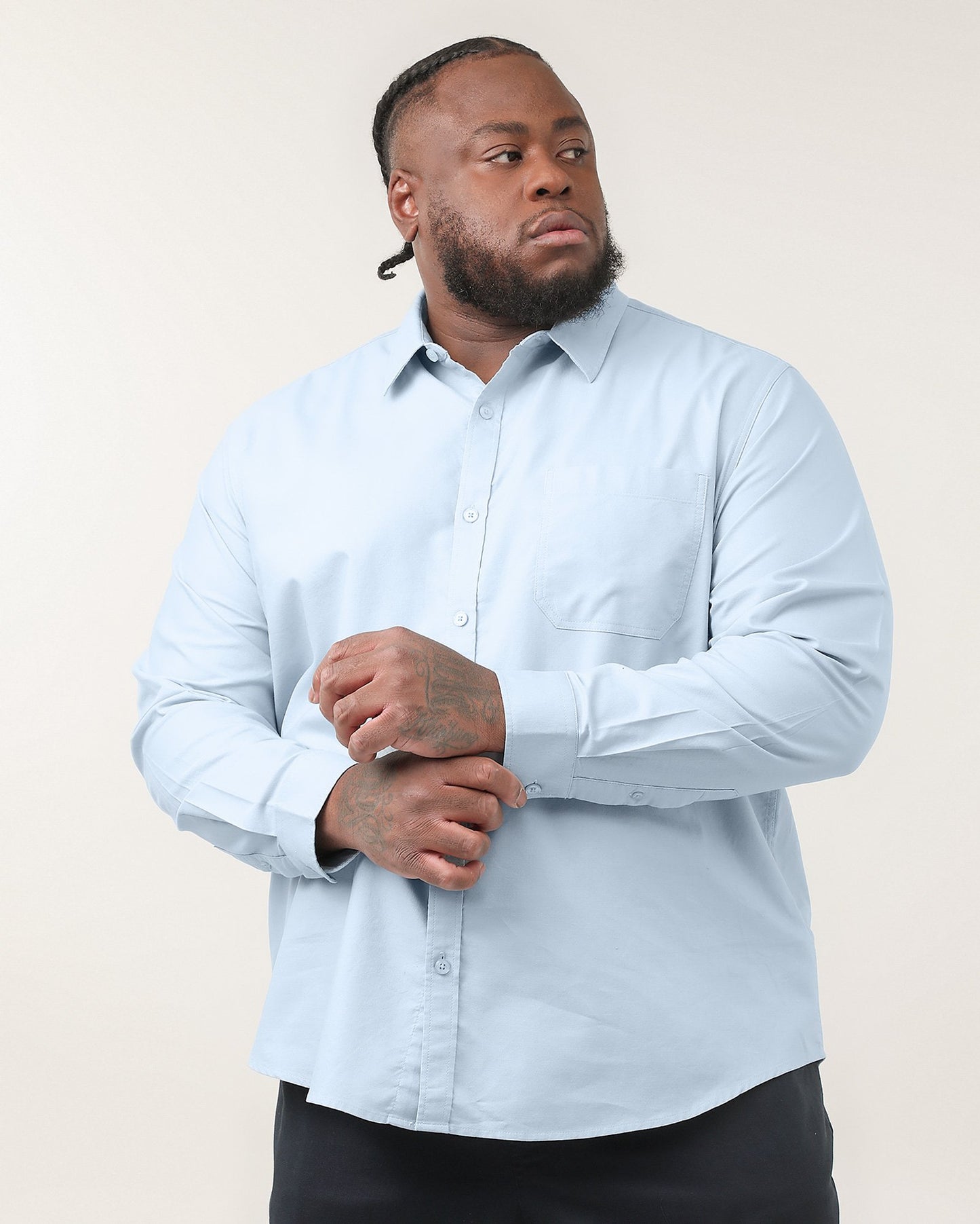 Camisa Masculina Plus Size Slim Fit com Bolso - Azul | Original Plus da Riachuelo