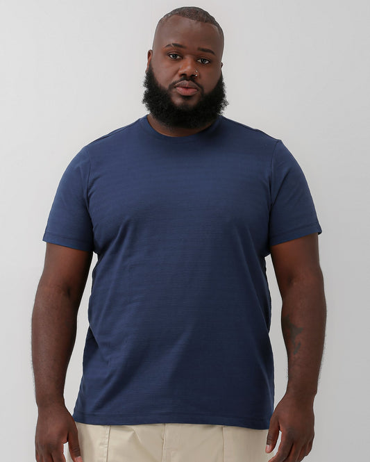 Camiseta masculina plus size azul texturizada Allman By Riachuelo