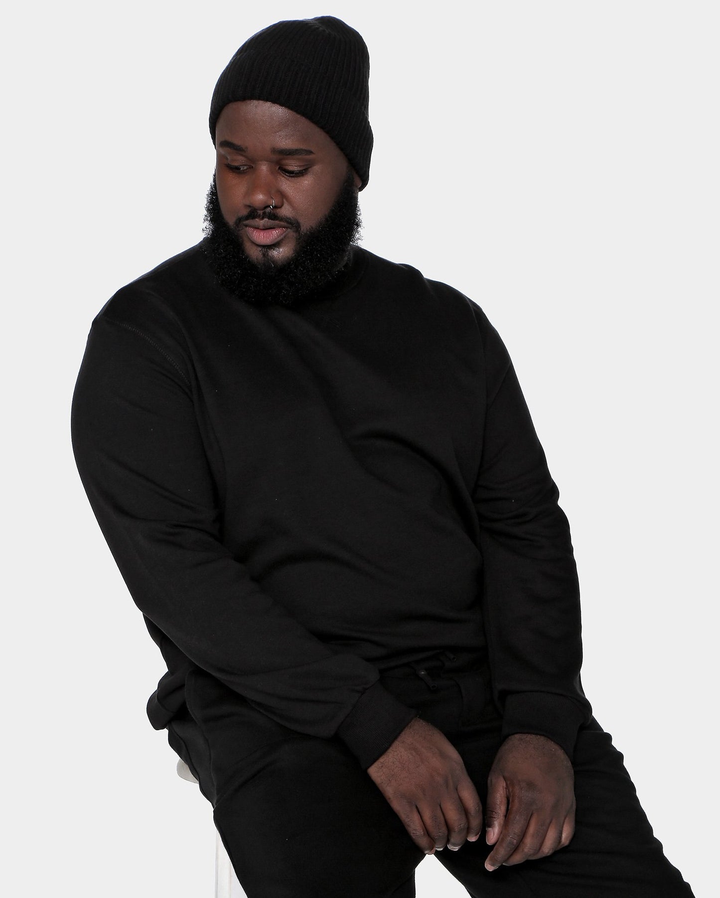 Men's Plus Size Long Sleeve Sweatshirt Black - Allman by Riachuelo