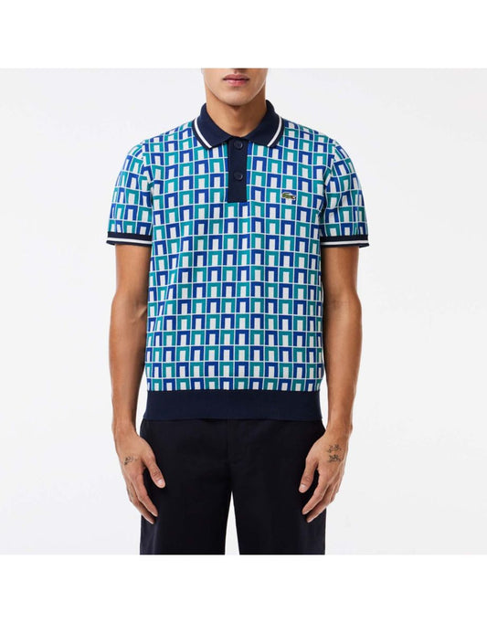 Suéter masculino de algodão com motivo gráfico da Lacoste