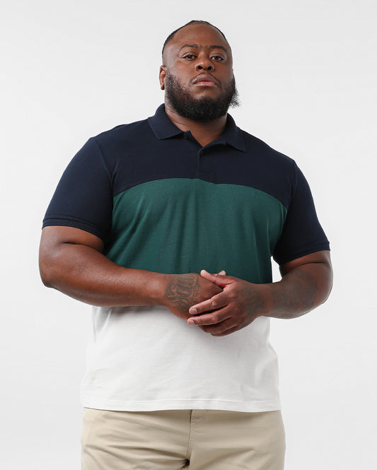 Men's Plus Size Tricolor Short Sleeve Polo Shirt Multicolor | Original Plus by Riachuelo