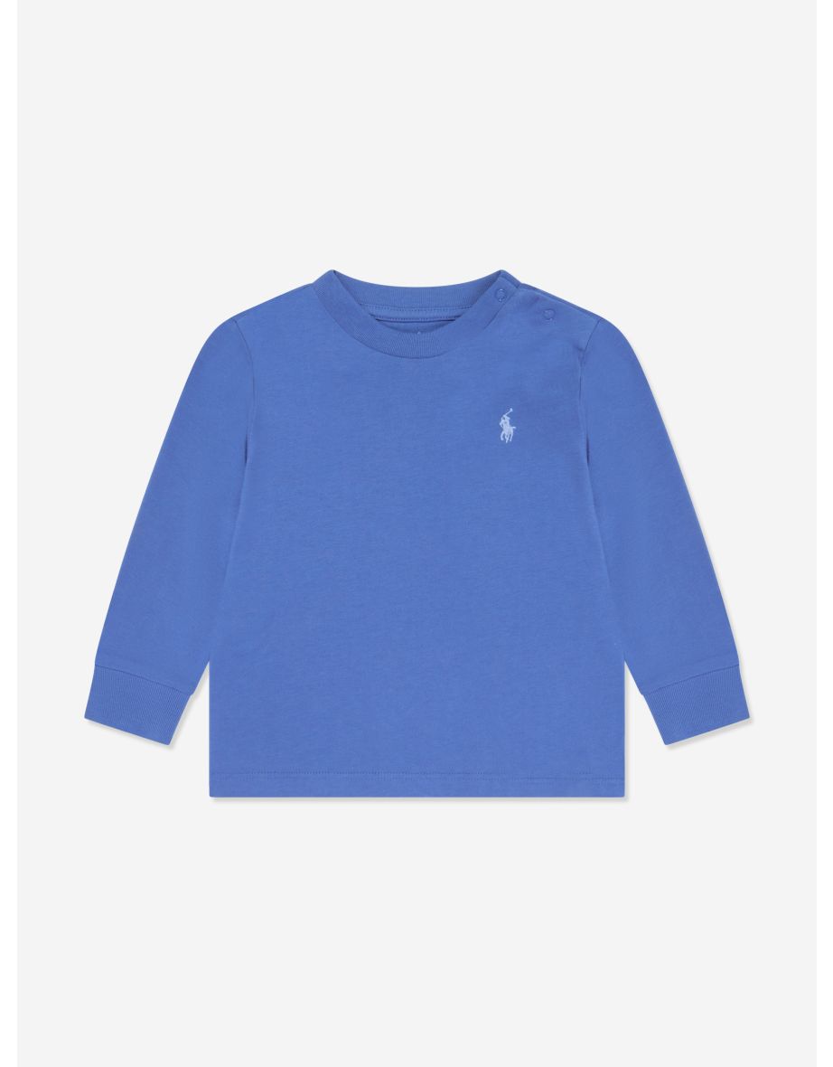 Maglietta a maniche lunghe blu da bambino