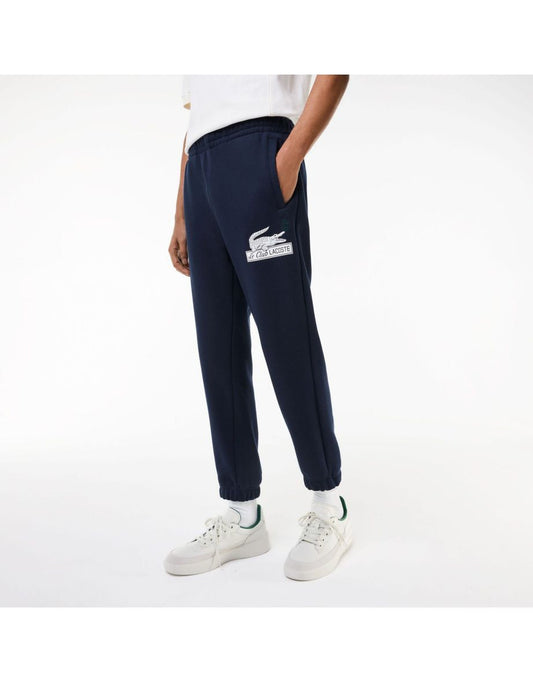 Pantaloni Lacoste da uomo in cotone biologico, blu
