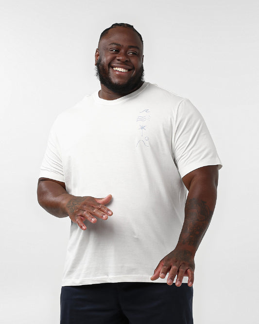 Camiseta masculina plus size Minimalist White Wave | Original Plus By Riachuelo