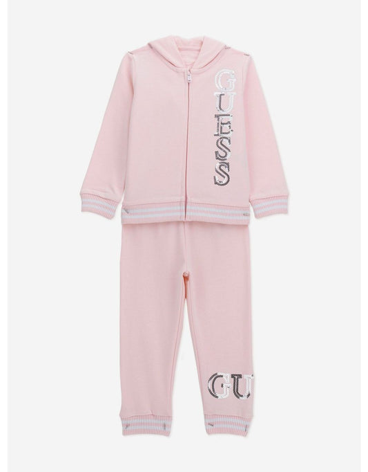 Tuta da ginnastica con logo rosa da bambina