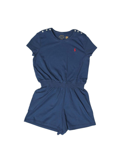 Girl's Ralph Lauren Blue Cotton Jersey Playsuit