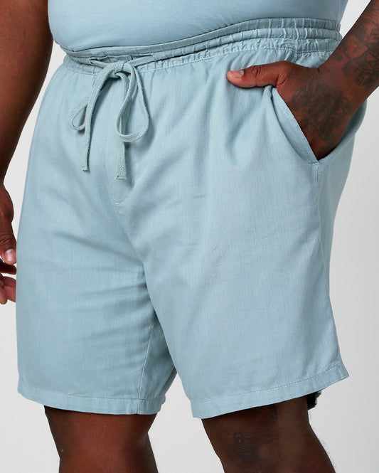 Shorts com cordão azul plus size para homens - Allman By Riachuelo