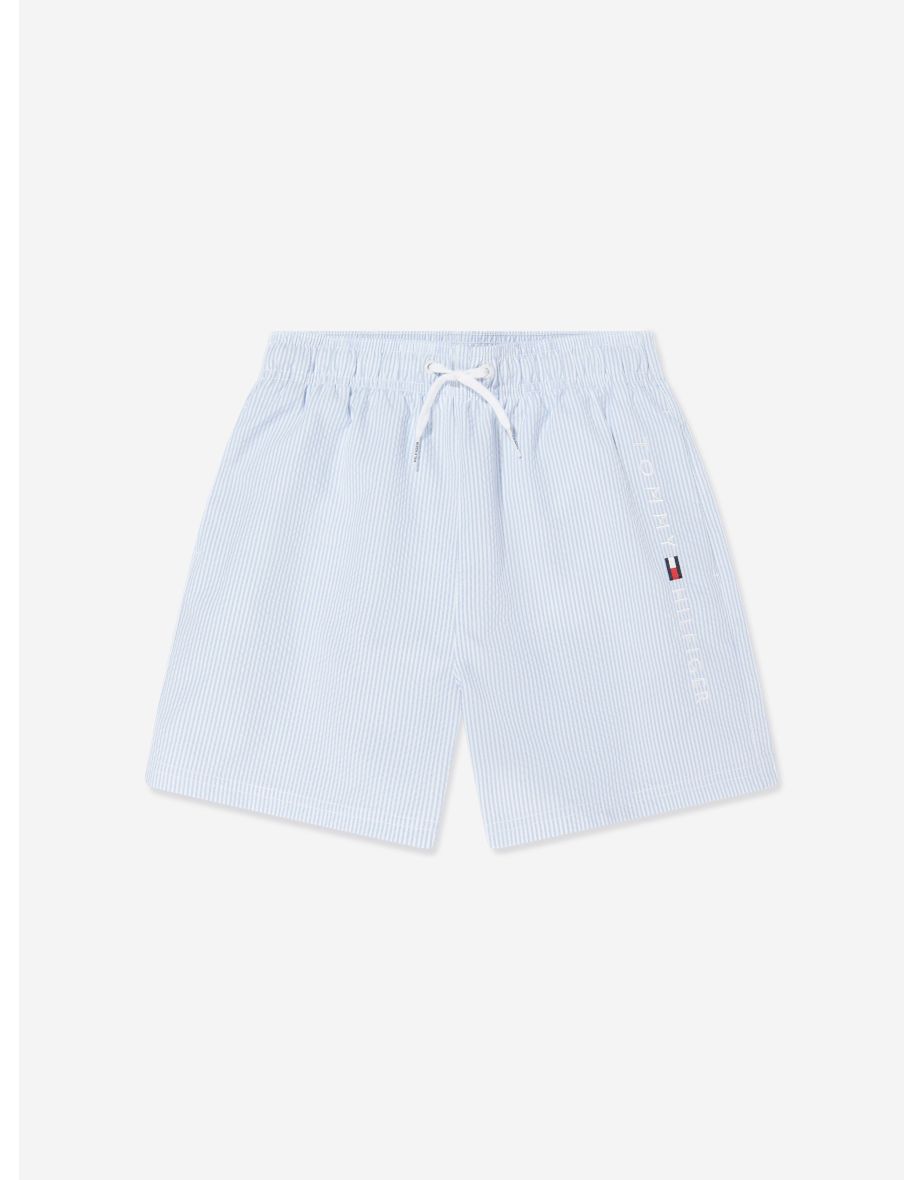 Shorts de banho listrado azul Tommy Hilfiger para meninos