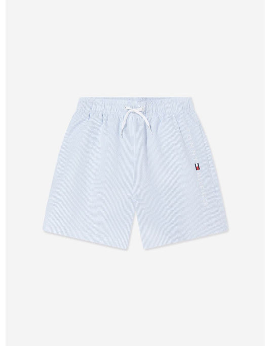 Shorts de banho listrado azul Tommy Hilfiger para meninos