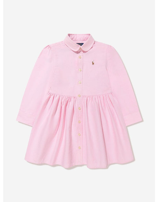 Girls' Pink Oxford Shirt Dress