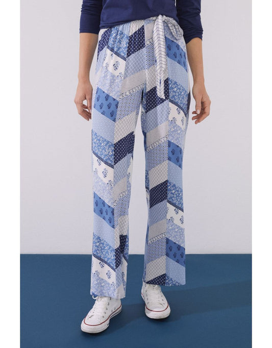Pantaloni patchwork blu