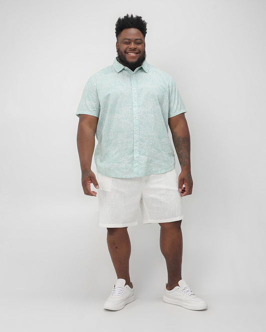 Men's Plus Size White Linen Bermuda Shorts | Original Plus by Riachuelo