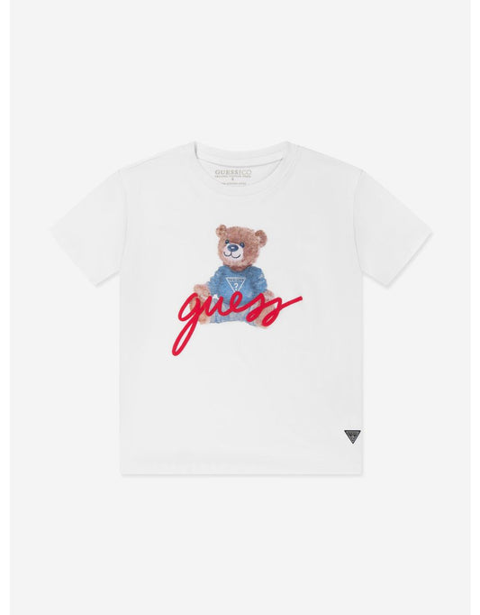 Boys' White Bear Logo T-Shirt