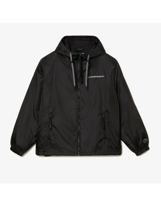 Men's Lacoste Black Quilted Hooded Jacket