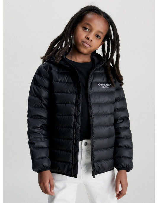 Calvin Klein Jeans - Piumino nero da ragazzo imbottito con logo