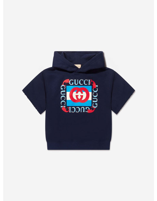 Boys' Navy Short Sleeve Hoodie