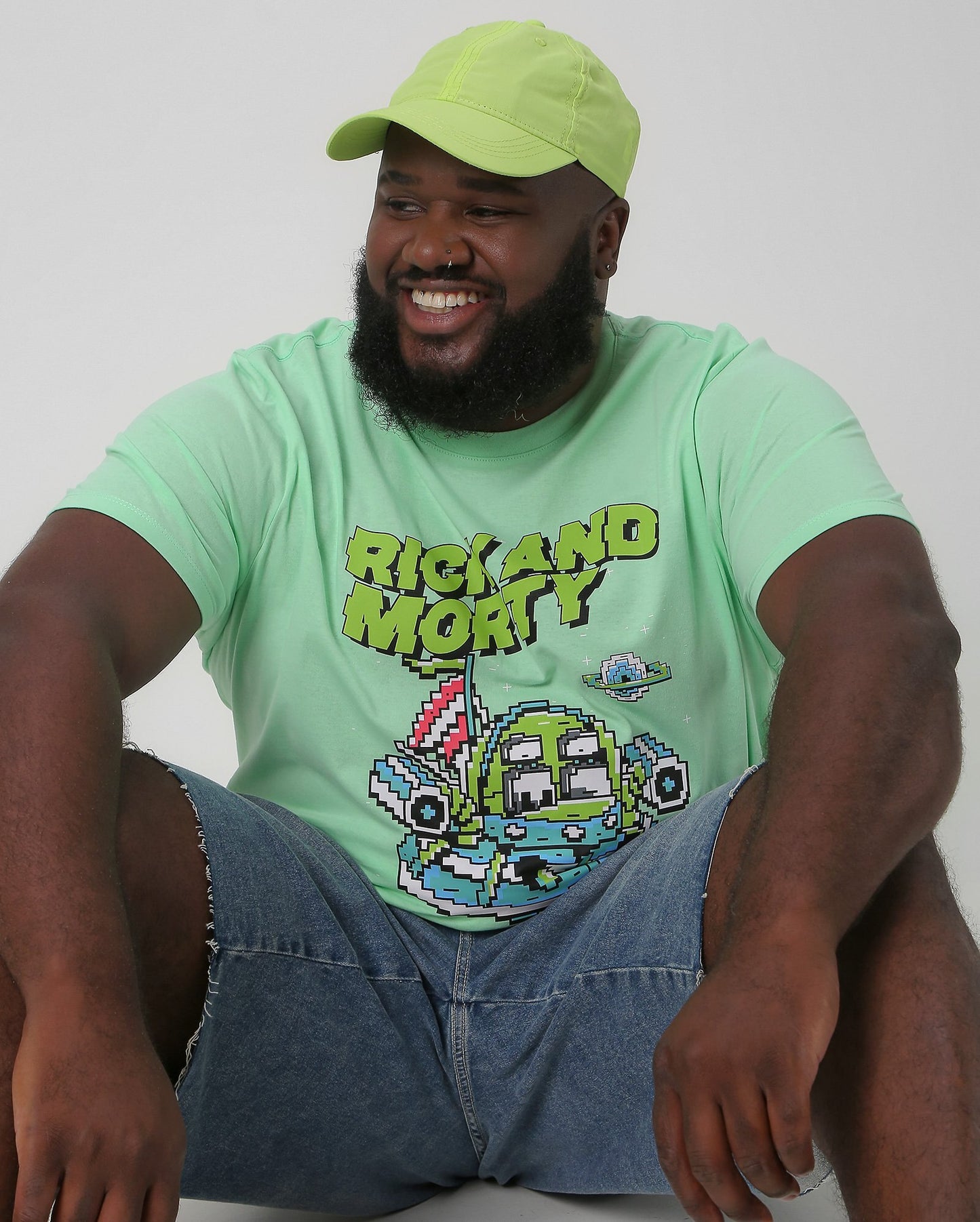 Men's Plus Size Rick and Morty T-Shirt Green | Cartoon Network