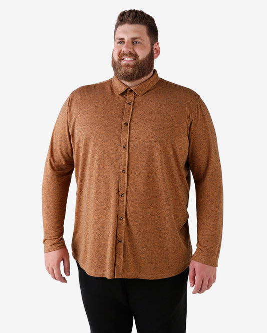 Camisa marrom-acinzentada plus size