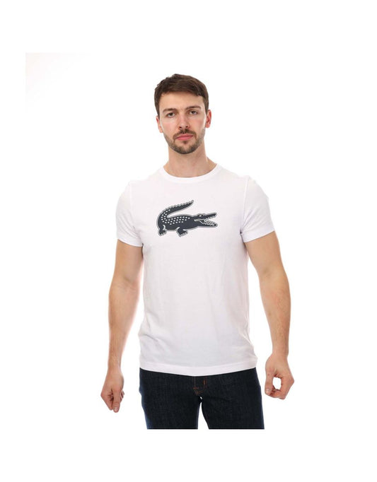 Camiseta masculina Lacoste SPORT 3D Crocodile Print Jersey em branco