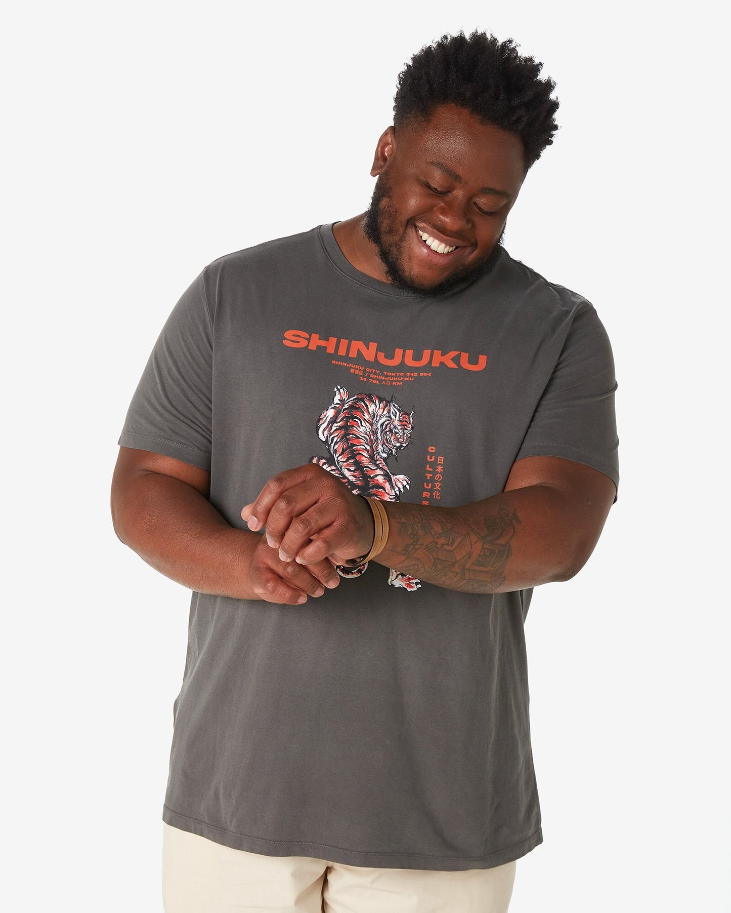 Maglietta uomo plus size a maniche corte Shinjuku grigio scuro Allman By Riachuelo