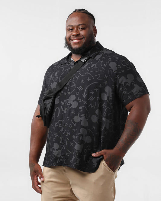 Camisa preta masculina plus size do Mickey Mouse | Disney