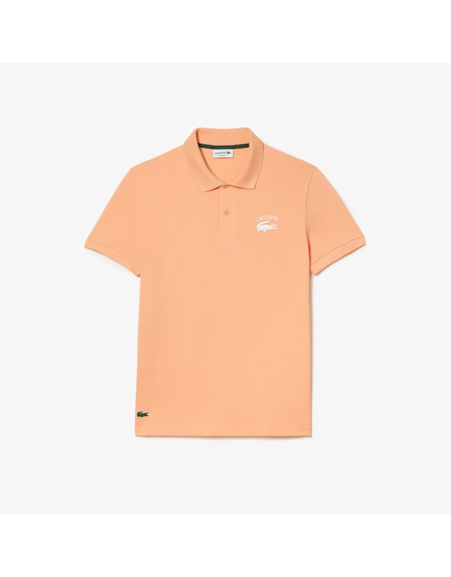 Camisa polo masculina Lacoste Regular Fit Stretch Cotton em laranja