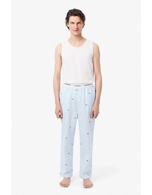 Calça de pijama de tecido azul