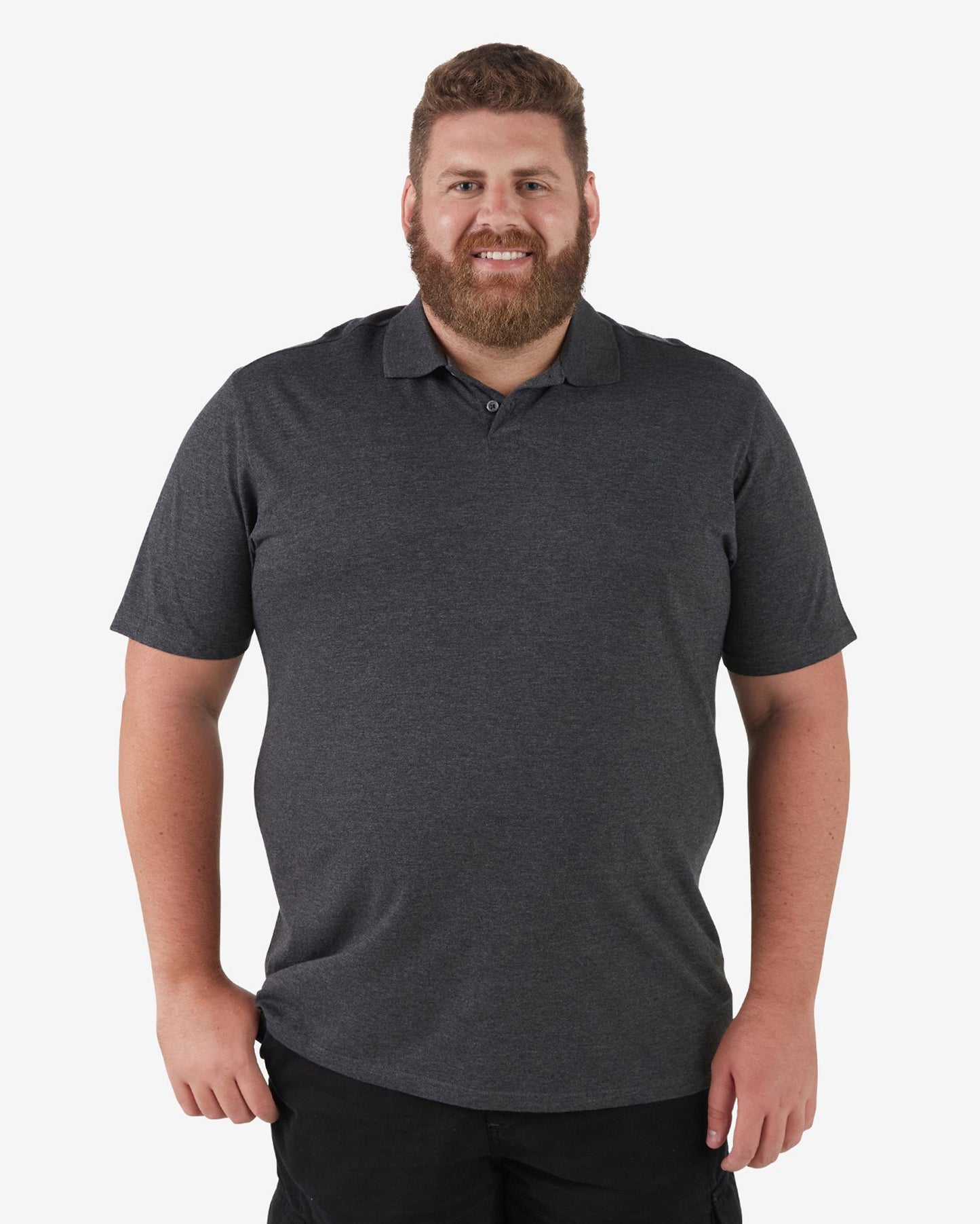 Polo uomo Plus Size Basic grigio antracite