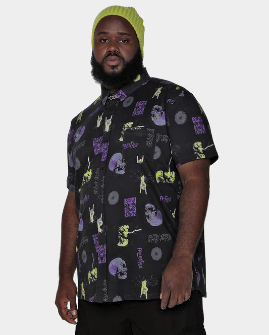 Men's Plus Size Short Sleeve Shirt Stay Epic Black Allman By Riachuelo