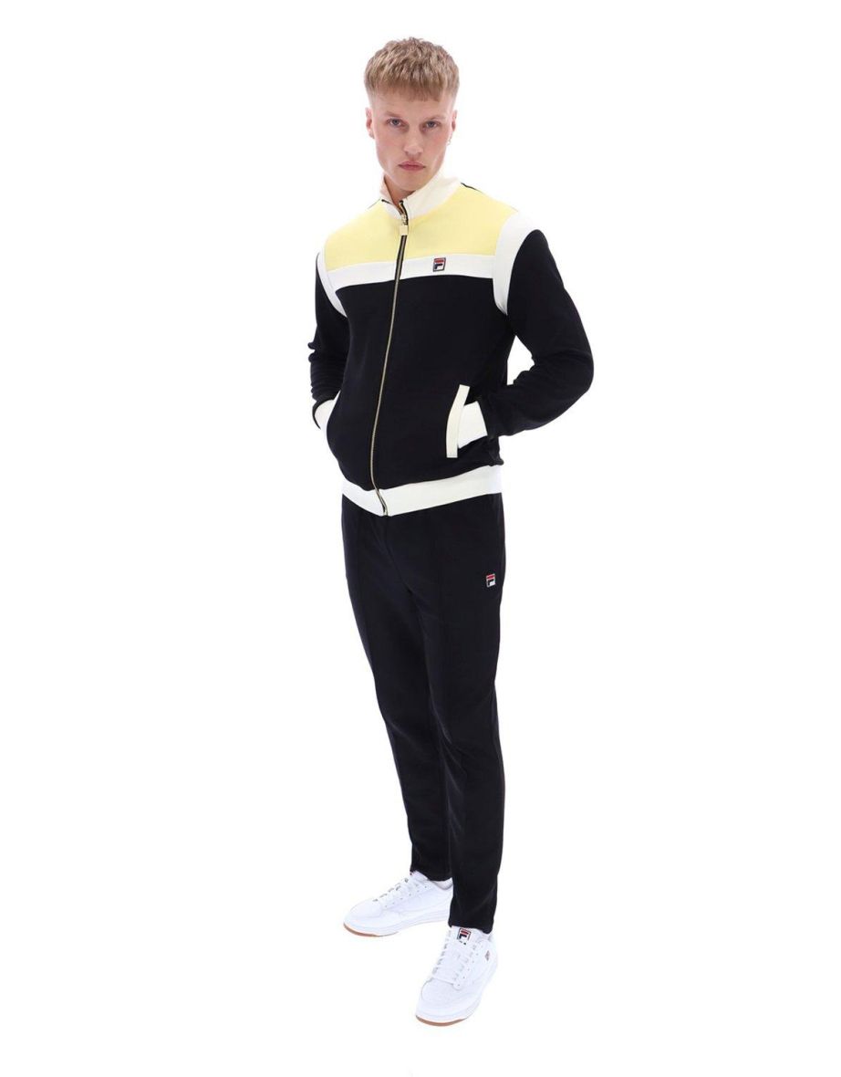 Chaqueta de chándal Cruz Color Blocked Archive en negro, gardenia y palomitas de maíz