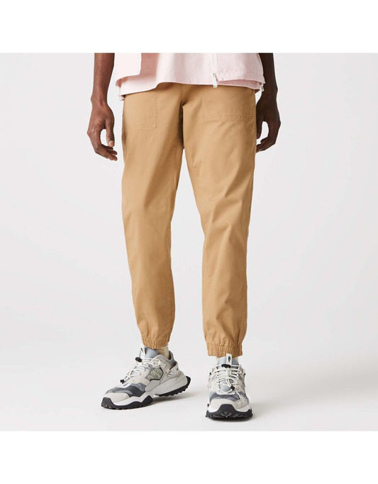 Pantaloni Lacoste da uomo dal taglio regolare color crema