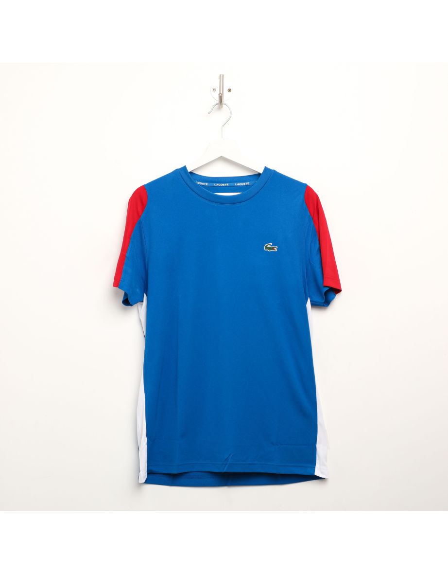 Maglietta Lacoste Sport Blue Tennis da uomo con stampa coccodrillo