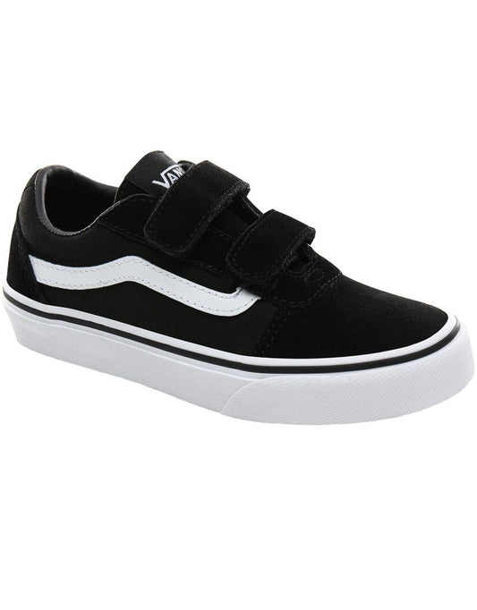 Vans Kids Boys Ward V Hook & Loop Suede Canvas Sneakers