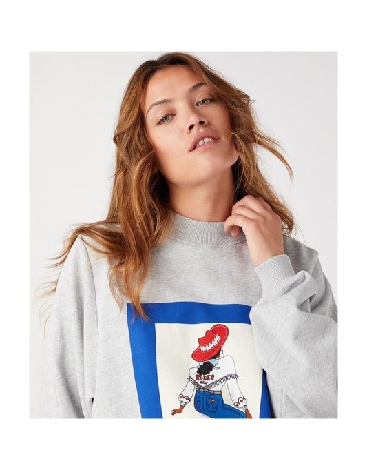 Sudadera de algodón con estampado gráfico y cuello redondo