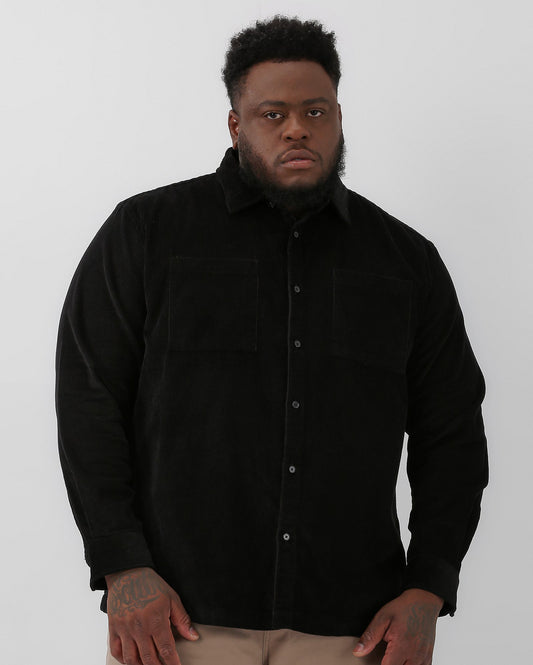 Men's Plus Size Black Corduroy Overshirt | Original Plus by Riachuelo